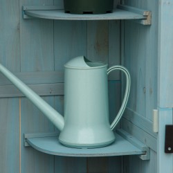 Puinen ulkokaappi / puutarhakaappi, säänkestävä, 77 x 54,2 x 179 cm, vaaleansininen-vihreä