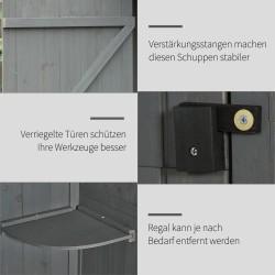 Puutarhan säilytyskaappi ulkokäyttöön havupuuta 77x54,2x179 cm harmaa-vihreä