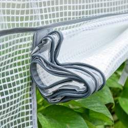 Muovikasvihuone neljällä hyllytasolla 70 x 50 x 160 cm valkoinen-harmaa