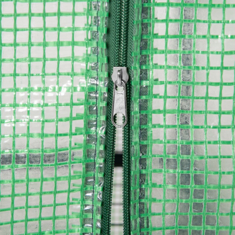 Minikasvihuone kalvolla ja 4 hyllyllä 70 x 50 x 160 cm tummanvihreä