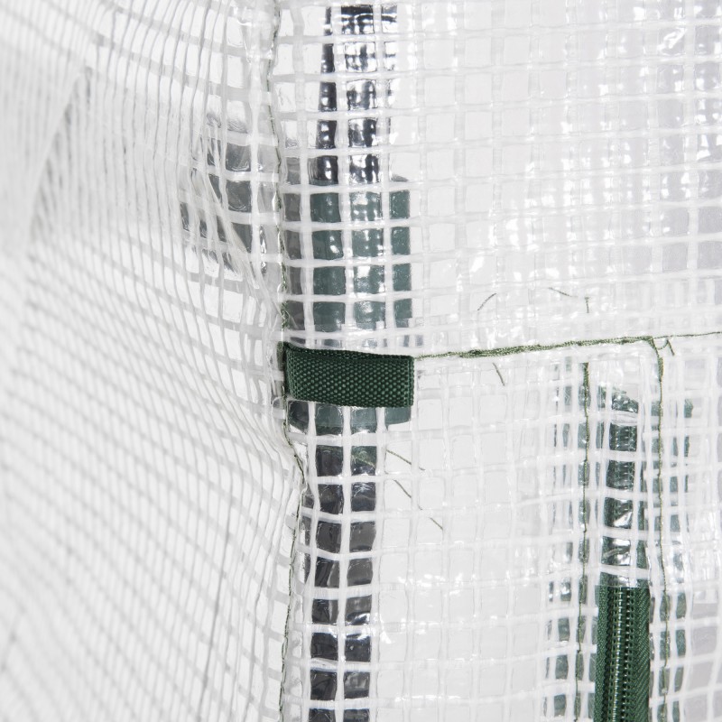 Muovikasvihuone 4 hyllyllä, teräsrunko, 70 x 50 x 160 cm, valkoinen