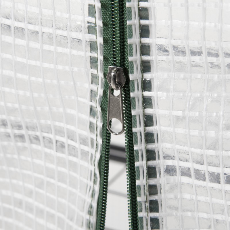 Muovikasvihuone 4 hyllyllä, teräsrunko, 70 x 50 x 160 cm, valkoinen