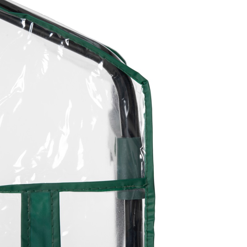 Muovikasvihuone 4 hyllyä 70 x 50 x 160 cm läpinäkyvä/vihreä