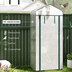 Muovikasvihuone 4 hyllyllä 69 x 50 x 165 cm valkoinen