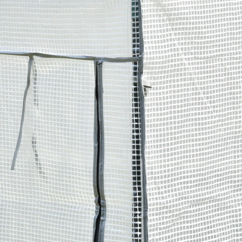 Kasviteltta parvekkeelle teräsrungolla ja PE-muovipäällysteellä 100 x 50 x 150 cm valkoinen