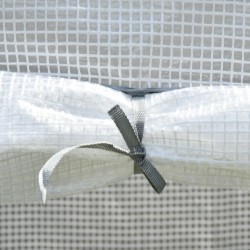 Kasviteltta parvekkeelle teräsrungolla ja PE-muovipäällysteellä 100 x 50 x 150 cm valkoinen