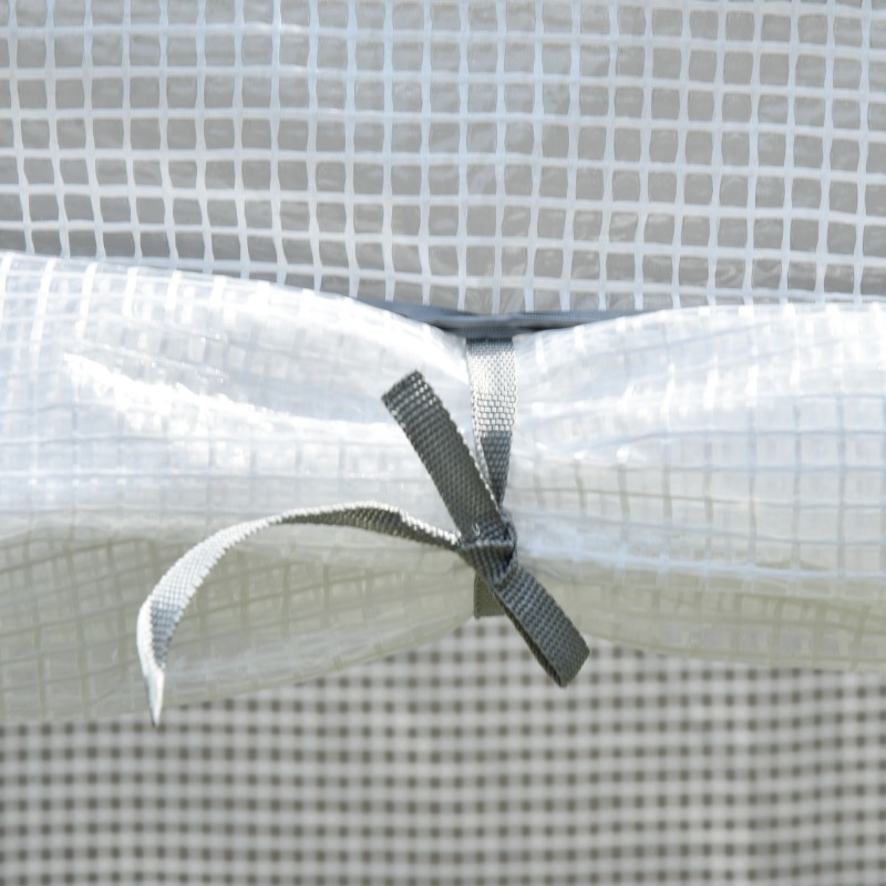 Kasviteltta parvekkeelle teräsrungolla ja PE-muovipäällysteellä 100 x 50 x 150 cm valkoinen