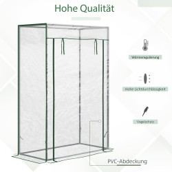 Kasviteltta parvekkeelle teräsrunko ja läpinäkyvä muovipeite 100 x 50 x 150 cm