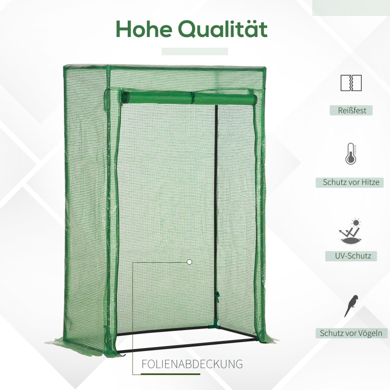 Kasvihuone tomaatille ja vihanneksille teräsrunko 100x50x150 cm vihreä