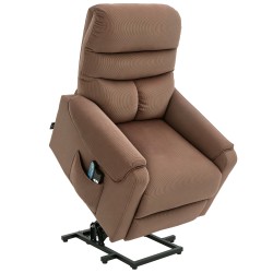Sähköinen lepotuoli seisomaannousuavustimella hieronta ja lämpötoiminto polyesterikangas ruskea