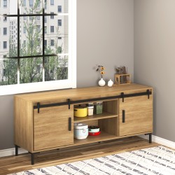 Liukuovikiskosarja kaksiosaiselle puuovelle, hiiliteräs, 200 cm, musta, täydellinen asennuspaketti