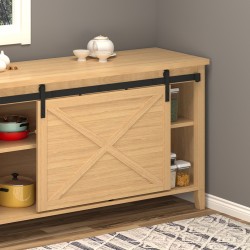 Liukuovikiskosarja puuovelle 200 cm, hiiliteräs, musta, täydellinen asennussetti