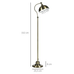 Lattiavalaisin vintage-tyyli metalli 42 x 25,5 x 152 cm messinkilook bronze