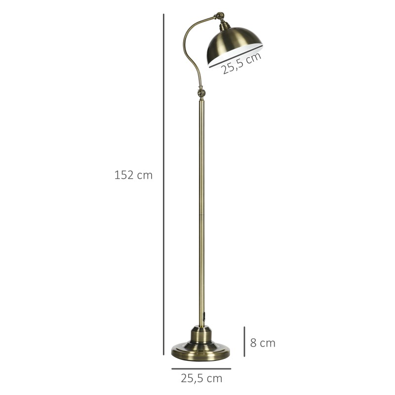 Lattiavalaisin vintage-tyyli metalli 42 x 25,5 x 152 cm messinkilook bronze
