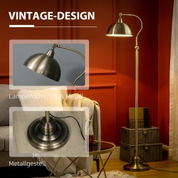 Lattiavalaisin vintage-tyyli metalli 42 x 25,5 x 152 cm messinkilook bronze