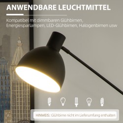 Lattiavalaisin teollista tyyliä, korkeussäädettävä, teräs, Ø30 x 131–155 cm, musta