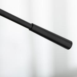 Lattiavalaisin teollista tyyliä, korkeussäädettävä, teräs, Ø30 x 131–155 cm, musta