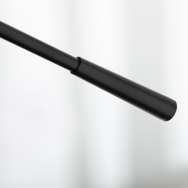 Lattiavalaisin teollista tyyliä, korkeussäädettävä, teräs, Ø30 x 131–155 cm, musta