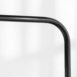 Lattiavalaisin jalkakytkimellä, teräs ja kangasvarjostin, E27, valkoinen/musta