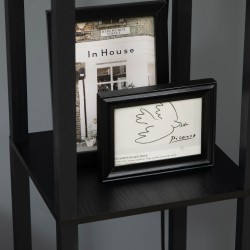 Lattiavalaisin kahdella hyllyllä, moderni muotoilu, 26 x 26 x 156 cm, mustavalkoinen