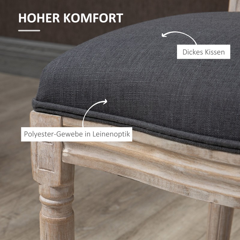 Ruokapöydän tuolit 2 kpl, pehmustetut, rottinkityylinen selkänoja, puujalat, harmaa