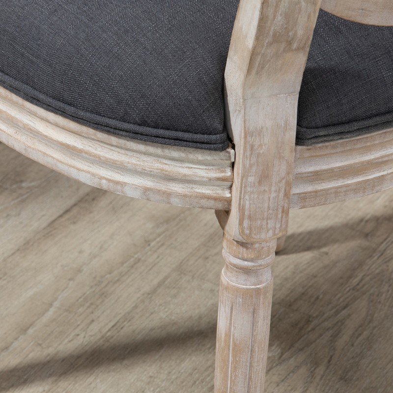 Ruokapöydän tuolit 2 kpl, pehmustetut, rottinkityylinen selkänoja, puujalat, harmaa