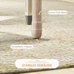 Ruokapöydän tuolit 2 kpl, vintage-tyyli, rottinkiselkänoja, kumipuu, luonnonpuu/creme