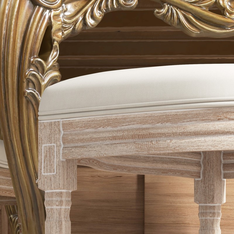 Ruokapöydän tuolit 2 kpl, vintage-tyyli, rottinkiselkänoja, kumipuu, luonnonpuu/creme