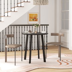 Ruokapöytä 2 hengelle, pyöreä MDF-pöytälevy, metallijalat, Ø72 x 75 cm, musta