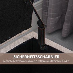 Säilytyspenkki olohuoneeseen ja eteiseen, pellavapintainen verhoilu, puujalat, 100x40x44 cm, cremevalkoinen