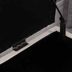 Säilytyspenkki olohuoneeseen ja eteiseen, pellavapintainen verhoilu, puujalat, 100x40x44 cm, cremevalkoinen