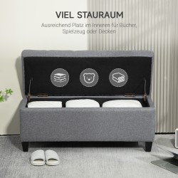 Säilytyspenkki eteiseen, polyesteri ja kautsupuu, 100 x 40 x 44 cm, vaaleanharmaa