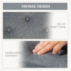 Säilytyspenkki eteiseen, polyesteri ja kautsupuu, 100 x 40 x 44 cm, vaaleanharmaa