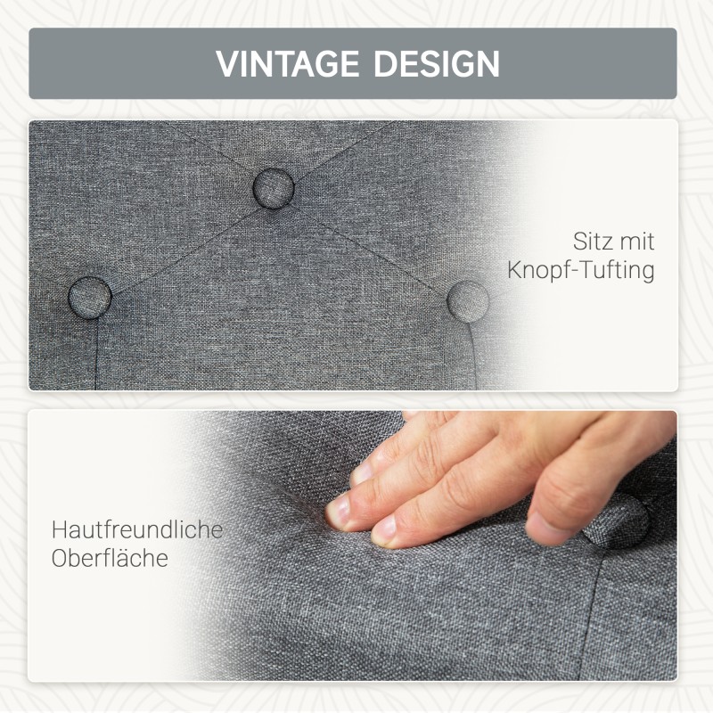 Säilytyspenkki eteiseen, polyesteri ja kautsupuu, 100 x 40 x 44 cm, vaaleanharmaa