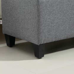 Säilytyspenkki eteiseen, polyesteri ja kautsupuu, 100 x 40 x 44 cm, vaaleanharmaa