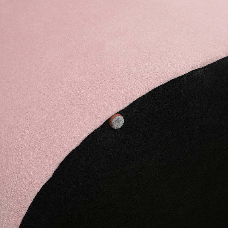 Säilytyspenkki samettipintainen ovaali 71 x 52 x 42 cm vaaleanpunainen