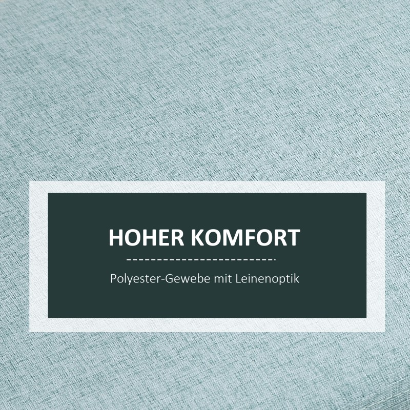 Säilytysrahiksi muotoiltu penkki puujaloilla 110x39x45 cm vaaleanvihreä