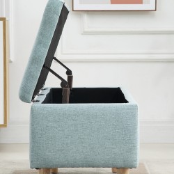 Säilytysrahiksi muotoiltu penkki puujaloilla 110x39x45 cm vaaleanvihreä