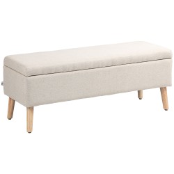 Säilytyspenkki eteiseen puujalat kantavuus 220 kg 110x39x45 cm beige