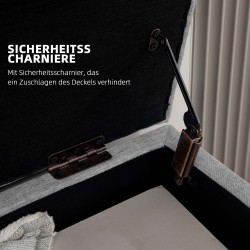 Säilytyspenkki eteiseen, polyesteri ja kumipuu, 110x39x45 cm, harmaa