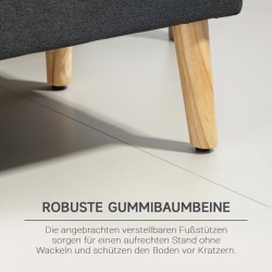 Säilytyspenkki makuuhuoneeseen kumipuujaloilla ja pellavaa muistuttavalla kankaalla 110 x 39 x 45 cm tummanharmaa