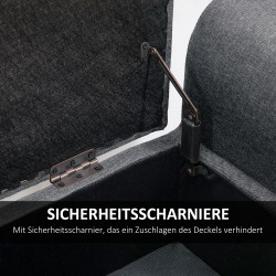 Säilytyspenkki olohuoneeseen ja makuuhuoneeseen, kangas, 116 x 44 x 58 cm, tummanharmaa