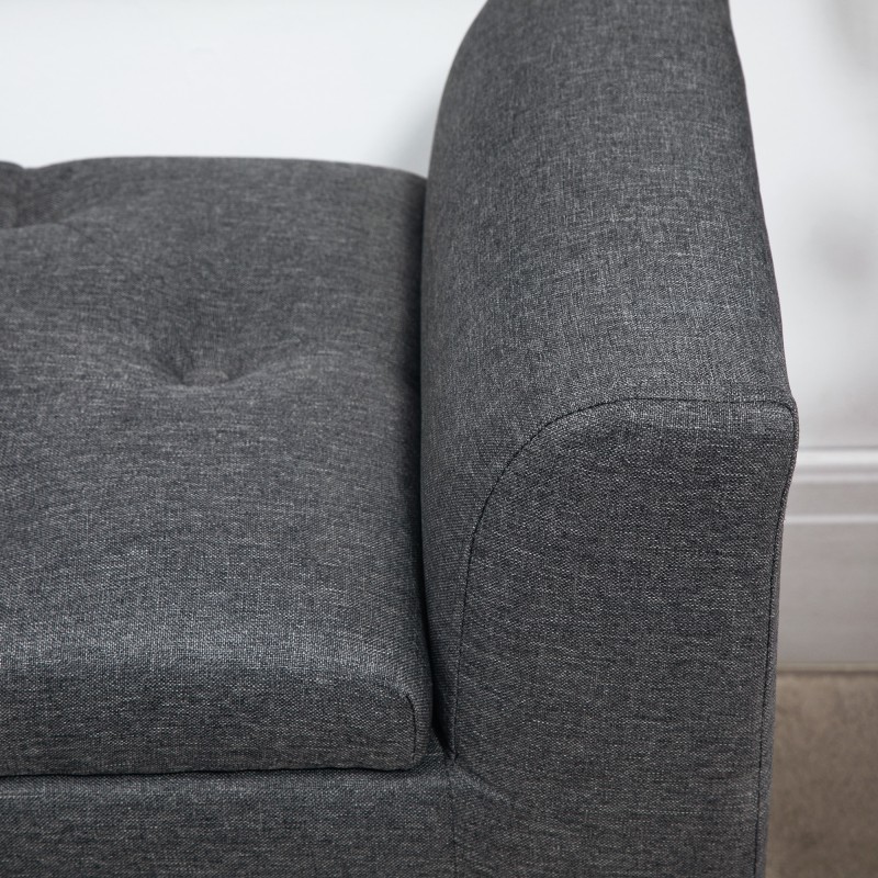 Säilytyspenkki olohuoneeseen ja makuuhuoneeseen, kangas, 116 x 44 x 58 cm, tummanharmaa