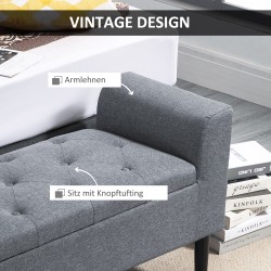 Säilytyspenkki ja istuin, polyesteri, kumipuu, 116 x 44 x 58 cm, vaaleanharmaa