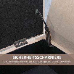 Säilytyspenkki käsinojilla, samettimainen polyesteri, 111,5 x 41 x 65 cm, beige