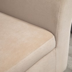 Säilytyspenkki käsinojilla, samettimainen polyesteri, 111,5 x 41 x 65 cm, beige