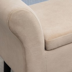 Säilytyspenkki käsinojilla, samettimainen polyesteri, 111,5 x 41 x 65 cm, beige