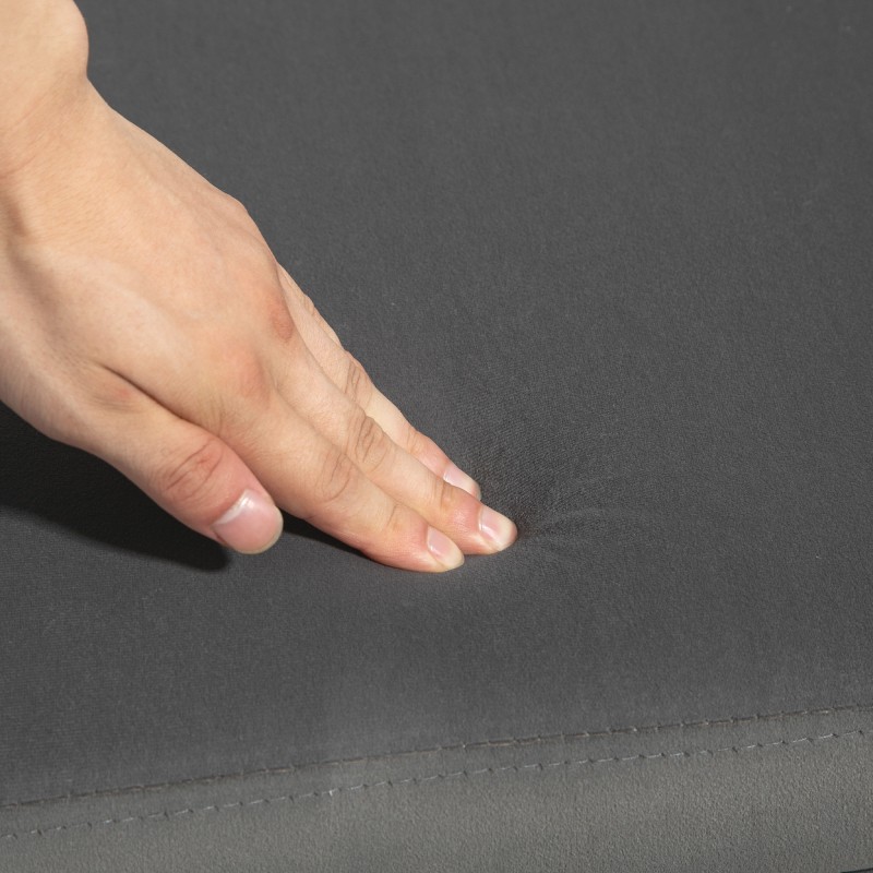 Säilytysrahi käsinojilla, samettimainen polyesteri, 111,5 x 41 x 65 cm, tummanharmaa