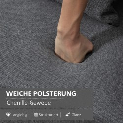 2-istuttava samettisohva pieniin tiloihin, harmaa, 130 x 70 x 80 cm, 2 tyynyä