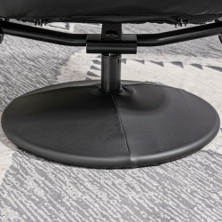 Lepotuoli ja jalkarahi setti, keinonahka, säädettävä selkänoja, 2-osainen, musta